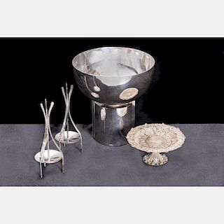 A Miscellaneous Collection of Sterling Silver and Silver Plated Decorative Items, 20th Century.