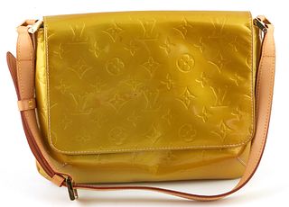 Louis Vuitton Golden Yellow Thompson Street Shoulder Bag, with golden brass hardware and adjustable vachetta leather strap, opening ...