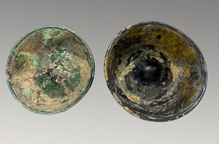 Lot of 2 Ancient Islamic Glass Bowls c.8th century AD. 