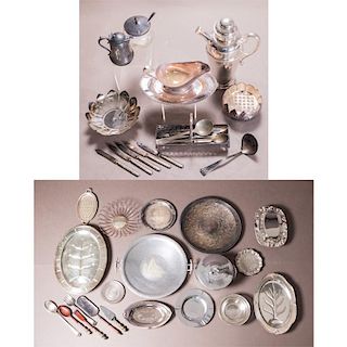 A Miscellaneous Collection of Silver Plated and Aluminum Serving Items, 20th Century.