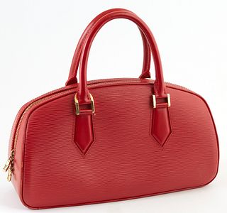 Louis Vuitton Red Epi Leather Jasmin Handbag, with golden brass hardware, opening to a red suede interior with small pocket, H