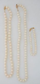 2 Strands of Pearls and a bracelet