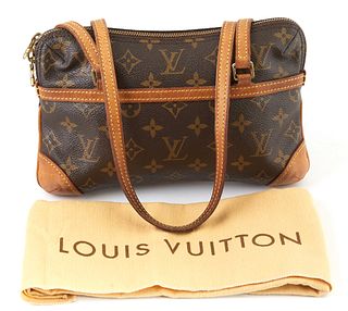 Louis Vuitton Brown Monogram Coated Canvas Mini Coussin Shoulder Bag, the double vachetta leather straps with brass hardware, openin...