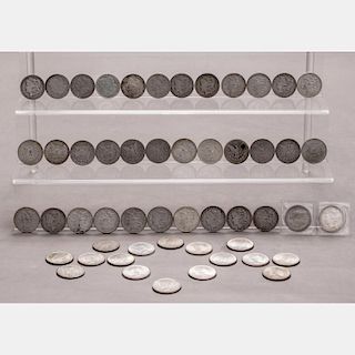 A Collection of Fifty-Two United State Silver Dollars, 19th/20th Century.