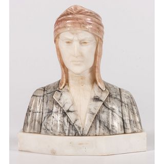 A Marble and Alabaster Bust of Dante