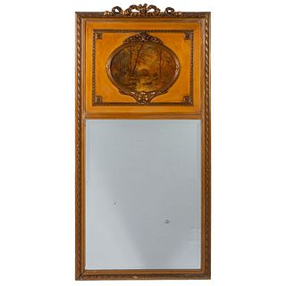 A Trumeau Mirror with Painted Landscape