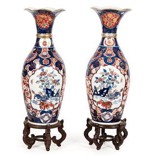 A Pair of Imari Floor Vases