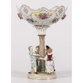 A Carl Thieme Porcelain Compote Centerpiece