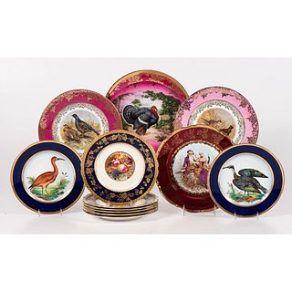 A Group of English & Continental Porcelain Cabinet Plates