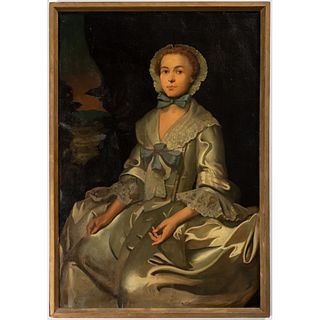A British Portrait of a Woman with Bonnet
