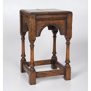 A William and Mary Style Stool with Candleslides