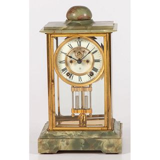 An Ansonia Crystal and Onyx Regulator Clock