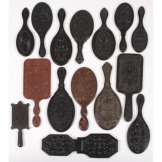 An Assorted Group of Hand Mirrors with Figural, Floral, and Geometric Designs