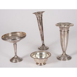 Four Sterling Vases and Compotes