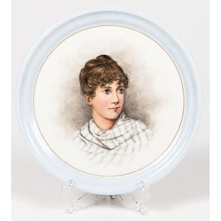 A Porcelain Portrait Plaque by Mary Louise McLaughlin (American, 1847-1939)