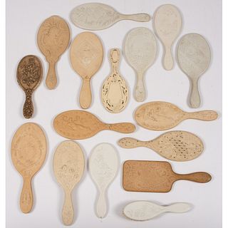 A Group of Ivory-Colored Thermoplastic Hand Mirrors