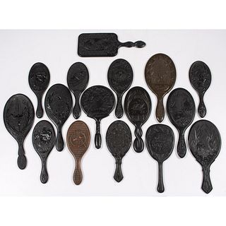 A Group of Thermoplastic Hand Mirrors with Animals and Insects