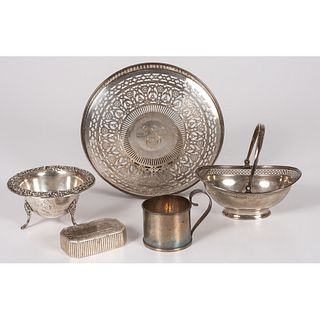 A Group of Sterling Silver Serving Wares, Plus