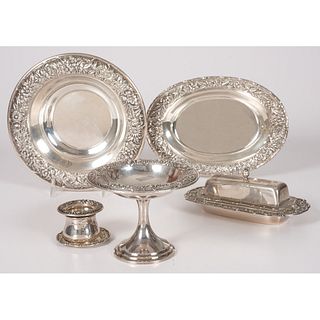 Five S. Kirk & Son Sterling Repousse Table Wares