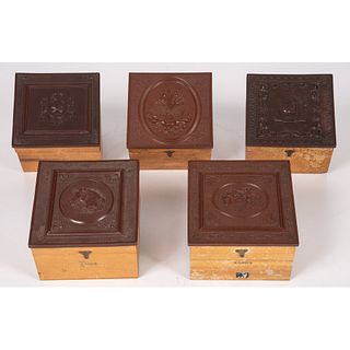 Five Assorted Collar Boxes Containing Men's Arrow Brand Collars