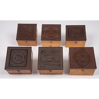 Six Collar Boxes, Including One Very Rare Example