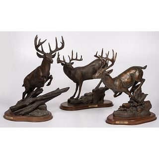 Three Deer Bronzes by Terrell O'Brien and Scott Lenard