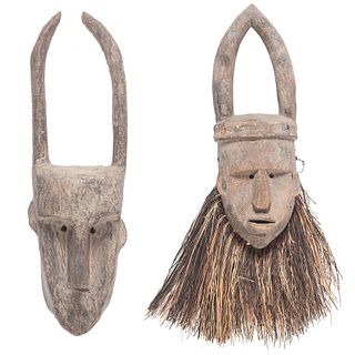 Two African Mali Bamana Masks