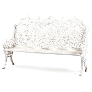 A Painted Cast Iron Bench