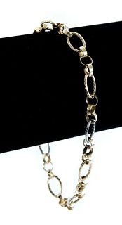 10K Yellow & White Gold Chain Link Bracelet