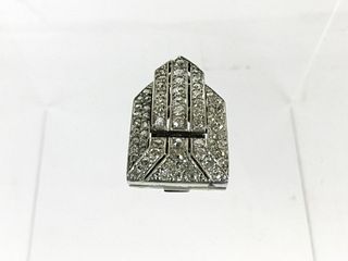 Art Deco Platinum and Diamond Lapel Clip