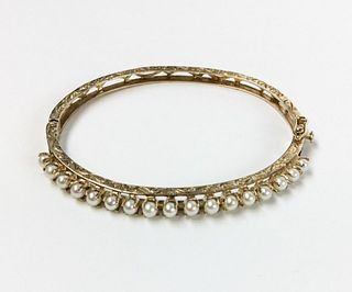 14k Gold & Pearl Bracelet