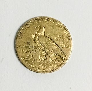 1908 Gold Indian Head 2 1/2 Dollar