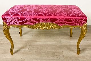 Gold Gilt Wood Louis XV Style Bench