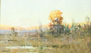 Robertson Mygatt Oil on Wood Panel Landscape