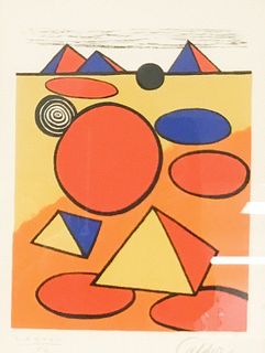 Alexander Calder Lithograph La Petite Pyramids