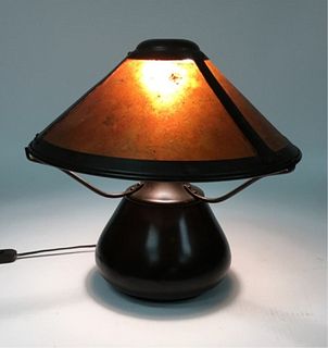 Copper and Mica Arts & Crafts Table Lamp