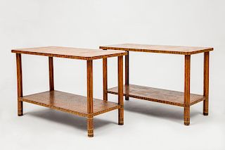 Pair of Faux Painted Side Tables, Attributed to Renzo Mongiardino