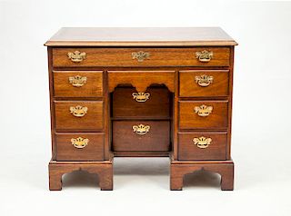 George III Style Mahogany Kneehole Desk