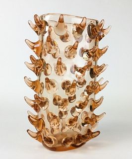 Signed Luigi Camozzo Murano Glass Vase