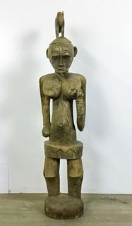 Large African Wood Carving of a Woman