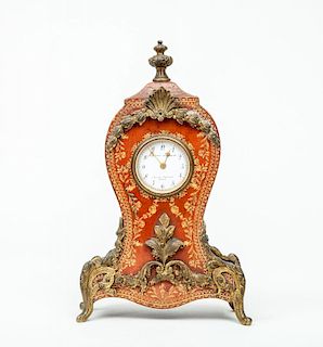 Louis XV Style Gilt-Metal-Mounted Stamped Leather Clock
