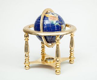 Terrestrial Table-Top Enamel and Brass Globe