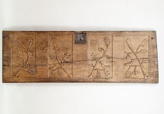 Continental Carved Oak Panel, 17th Century
