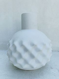 A modern gourd shaped white tone ceramic Vase