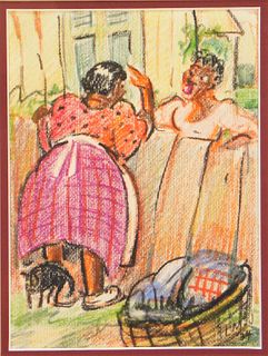 Lois Mailou Jones Backyard Gossip Illustration