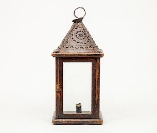 French Wood and Tôle Lantern, 19th Century