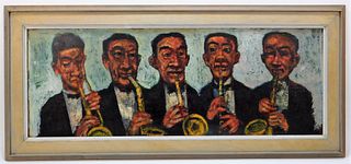 Gordon Steele Modernist Sax Quintet Painting