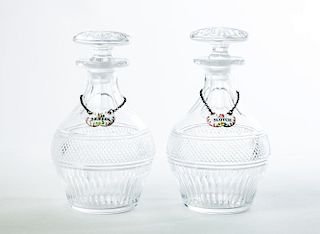 Pair of Scottish Cut-Glass Decanters and Stoppers