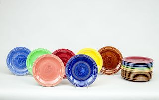 Group of Twenty-Three English Glazed Pottery Commemorative Plates and a Single Plate