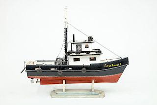 American Painted Wood Model of the Tug Boat Fancy Dancer